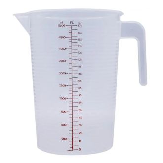 Jug 5L Plastic with mL and fl oz markings for beer and wine making